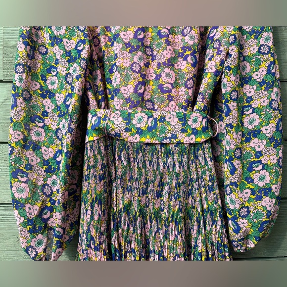 NWT Boden Plisse Pink Floral Ruffle Mini Dress Sz 8 - Picture 14 of 16